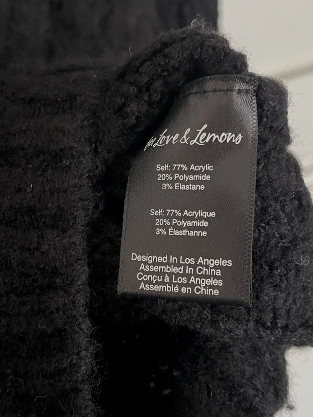 NWT For Love and Lemons Long Sleeve Billie Cardigan in Black Size M - Picture 9 of 10